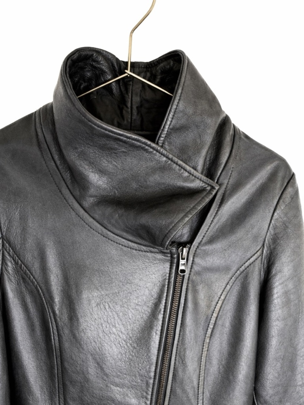 🎯LAST DROP 💎 DANIER Real Italian Leather Black Jacket Detachable Fur Collar XXS